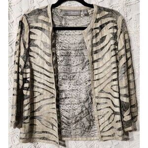 Chicos Jacket Womens‎ S / 0 Travelers Burnout Zebra Snake Print  Sheer Light